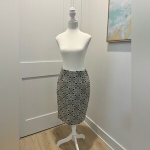 The Limited High Waist Pencil Tapestry Skirt NWT​​ metallic back slit jacquard 4